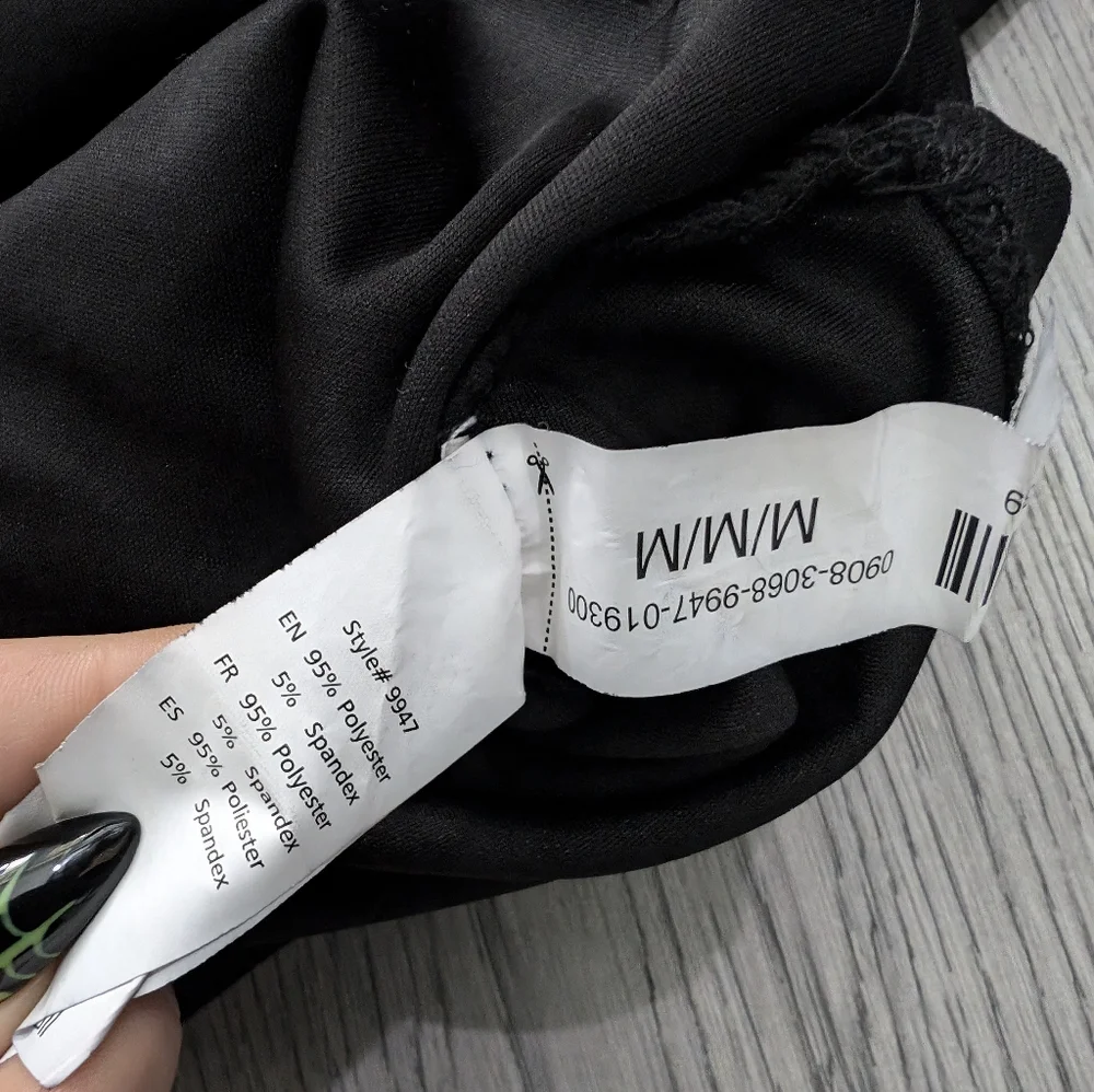 Revamped Black Sweetheart Crop Top Puff Sleeve Goth Pin Up Retro Size M - Picture 6 of 9